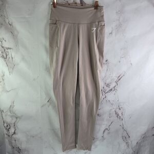 Gymshark Leggings Womens Small Pink High Rise Pockets Crop Dry Soft Stretchy